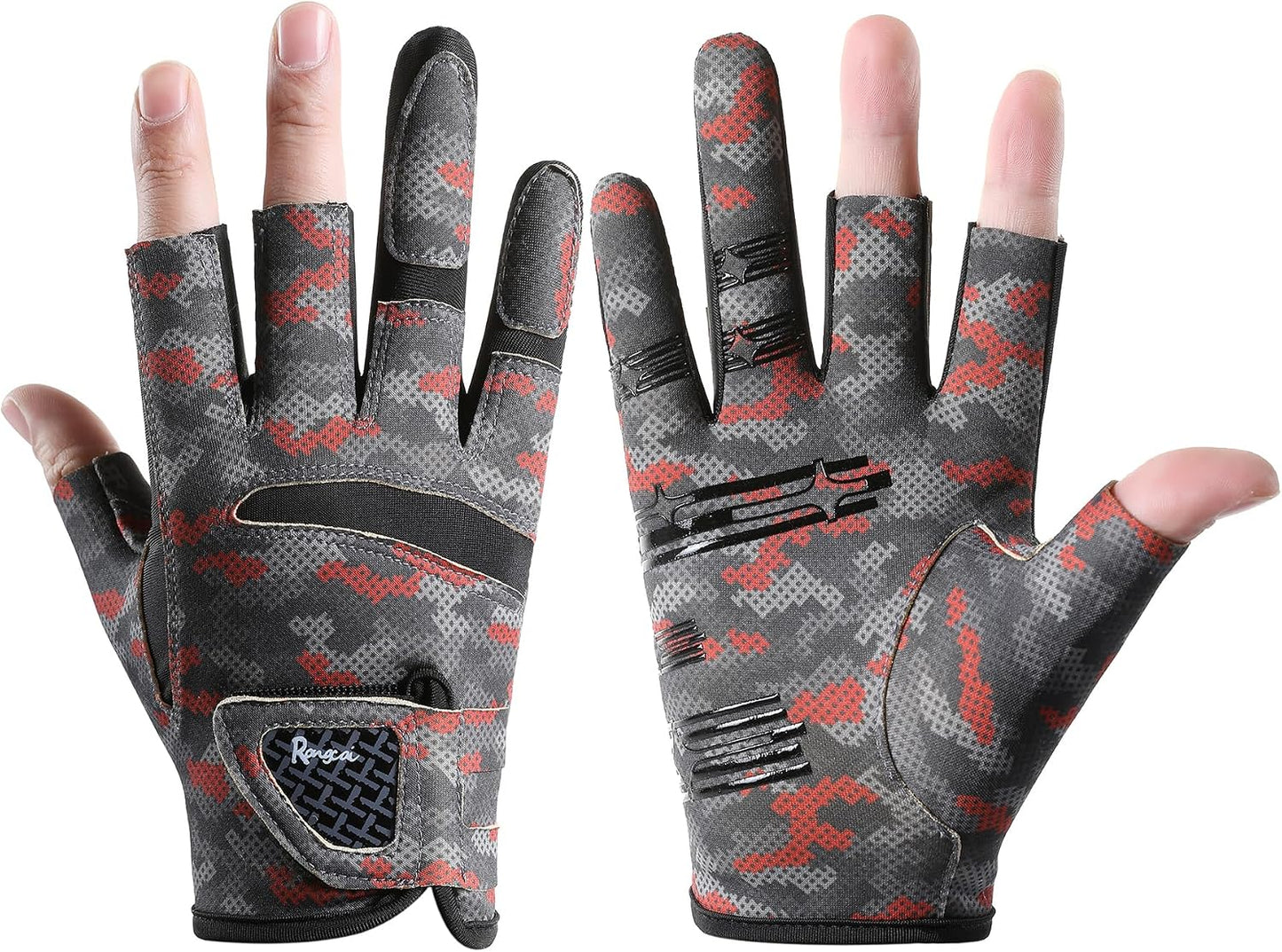 Guantes pesca antideslizantes transpirables 3 dedos UV