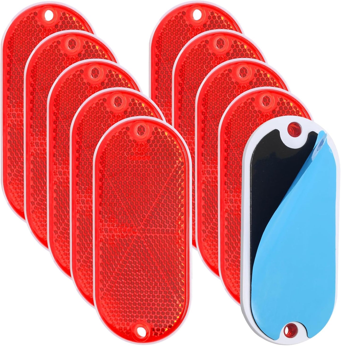 10 Pack Reflectores Rojos Autoadhesivos para Remolques