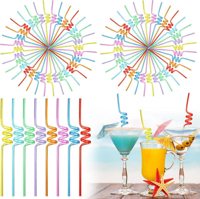 Pajitas plástico reutilizables para fiestas coloridas