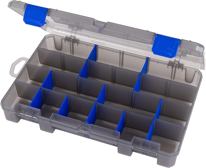 Caja almacenamiento pesca 11x7.25x1.75pulg 24 compartimentos