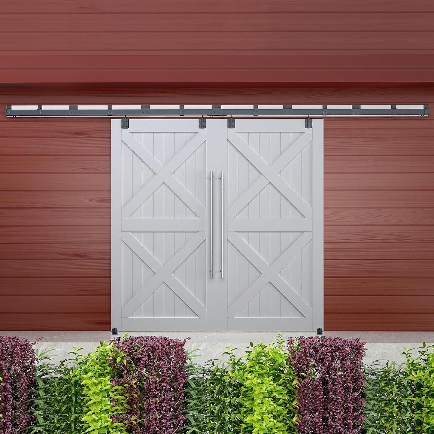 Kit riel puerta corrediza doble exterior 24ft carga 330lb