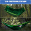 Hamaca doble con red insectos para camping exterior verde