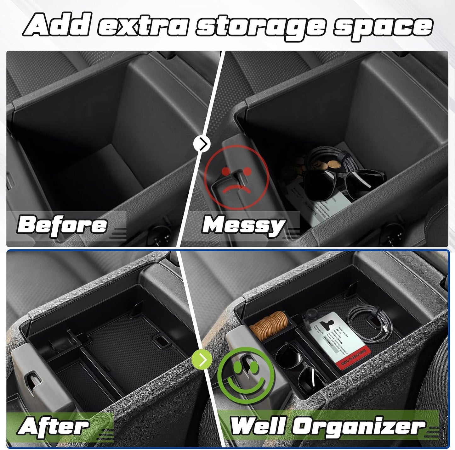 Organiz. consola GMC Acadia 17-23 ABS caja almacenamiento