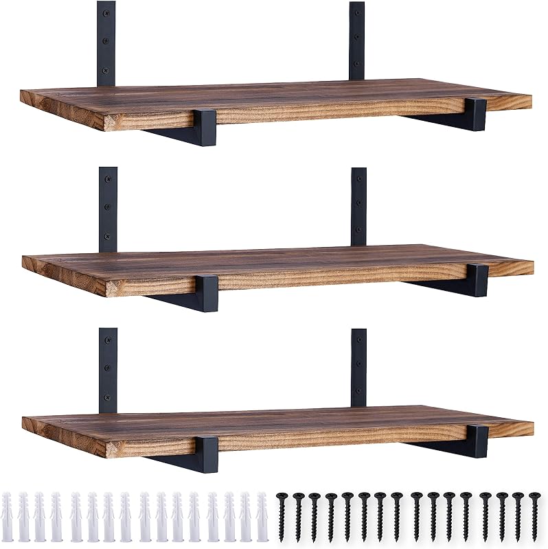 6 Soportes flotantes pared 10" industriales negro