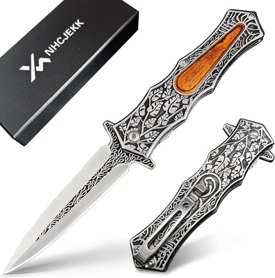 Cuchillo plegable EDC 3.7pulg mango 3D antideslizante