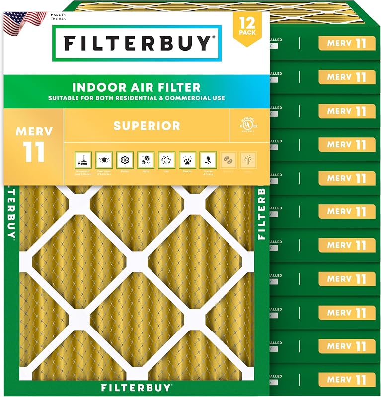 Filtro aire MERV 11 20x22x2 pack 12 para HVAC EE.UU.
