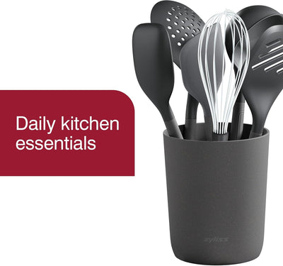 Juego utensilios cocina con organizador y cubo