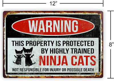 Cartel metal gatos ninja 8x12"