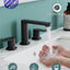 Grifo baño negro 3 orificios 8pulg extensión caño giratorio 360