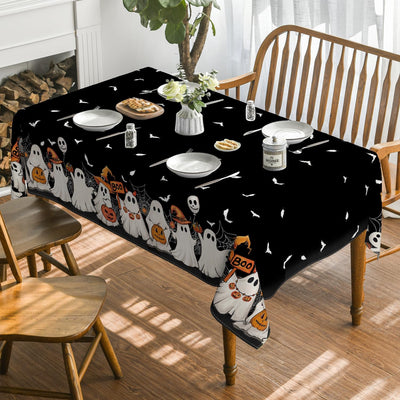 Mantel Halloween 60x84pulg negro murciélago fantasma calabaza