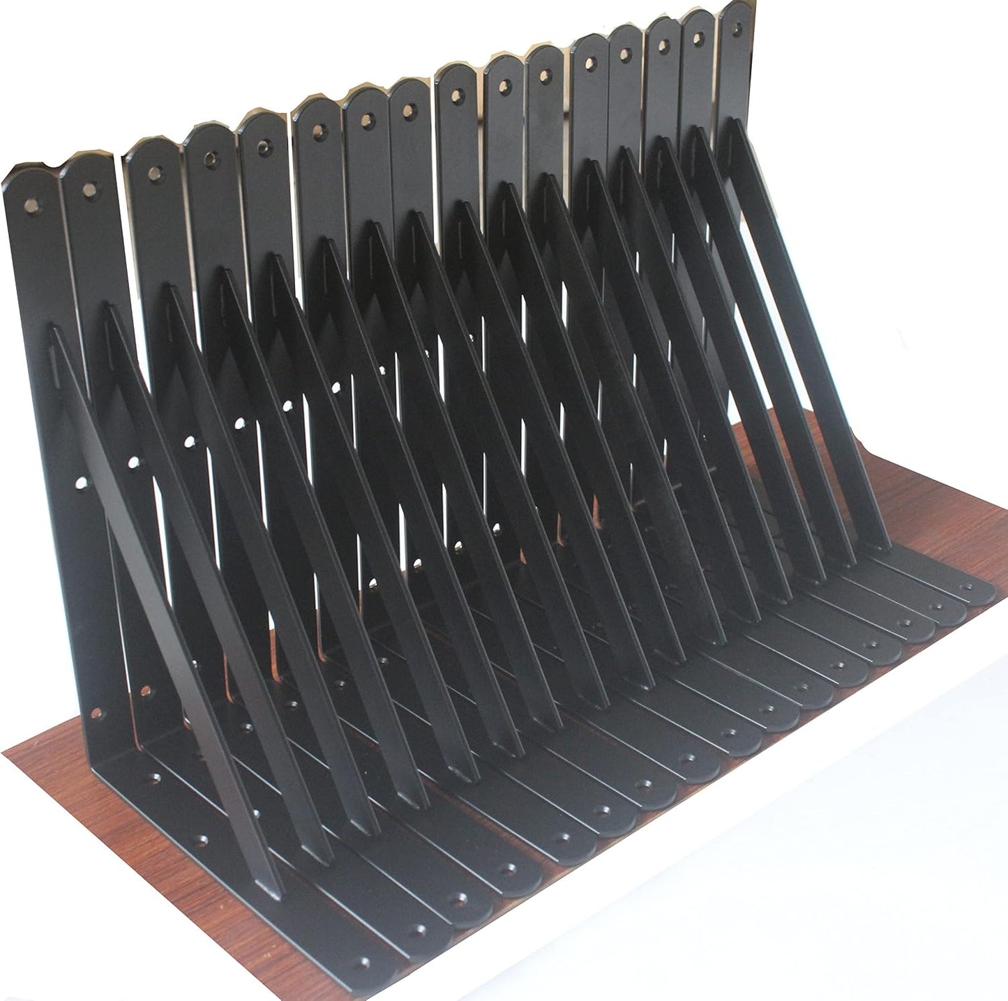 12 Soportes Estante Metal Negro Servicio Pesado