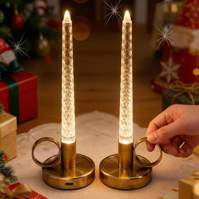 Velas falsas recargables 3 niveles brillo 10pulg