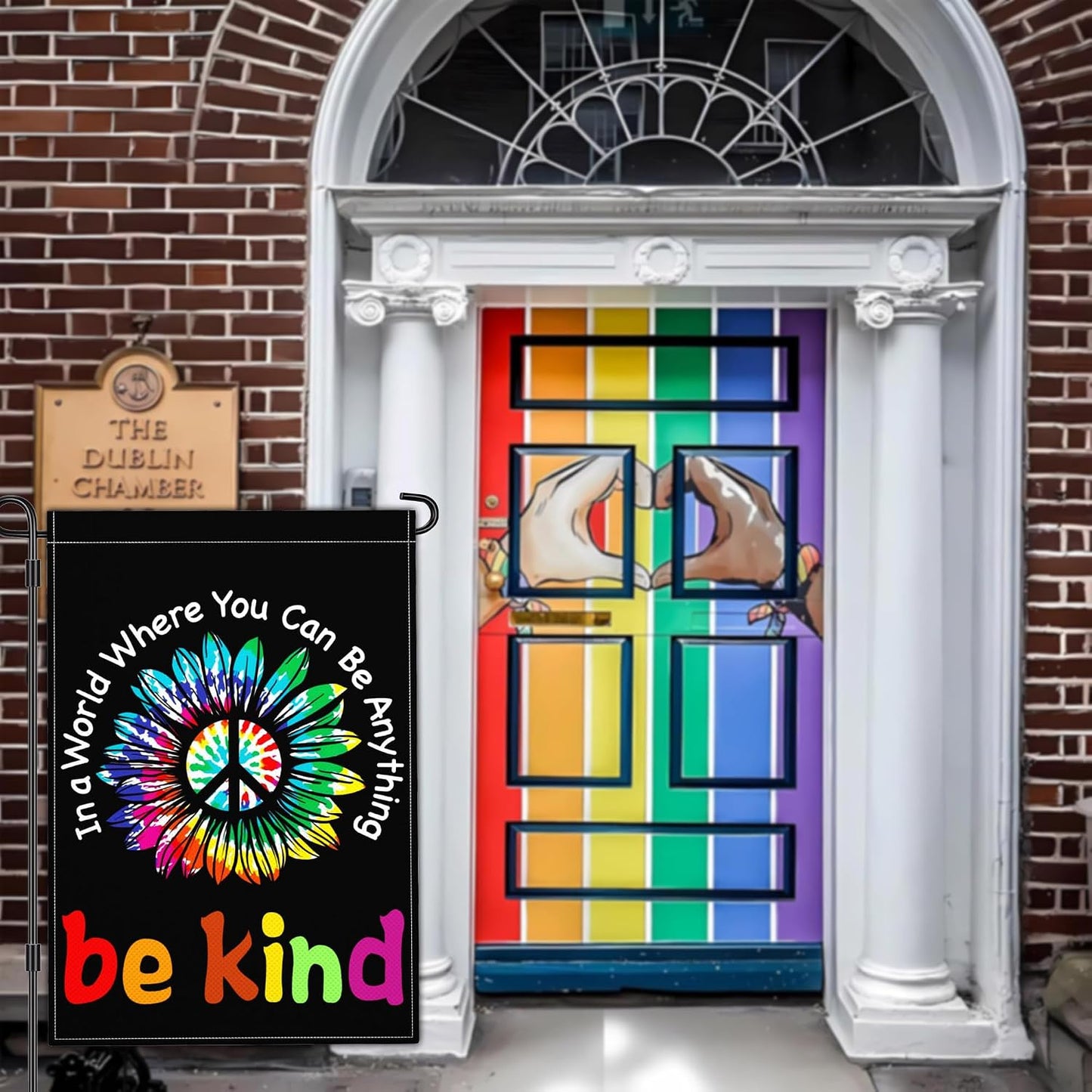 Bandera jardín doble cara 12x18" Be Kind