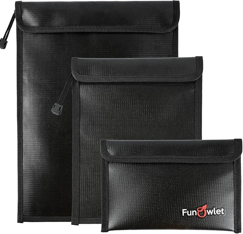 Bolsa documentos ignífuga con cremallera resistente al agua set 3