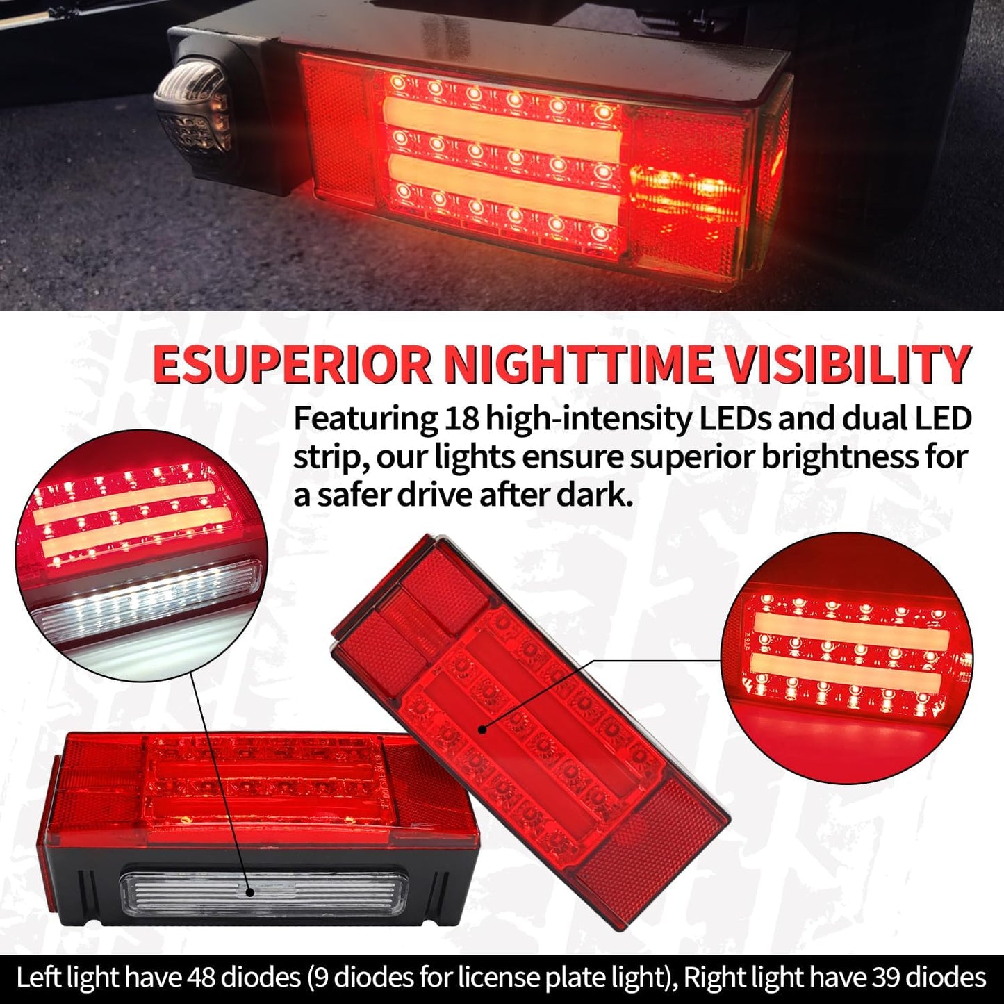 Kit luces remolque barco led súper brillantes bajo 80