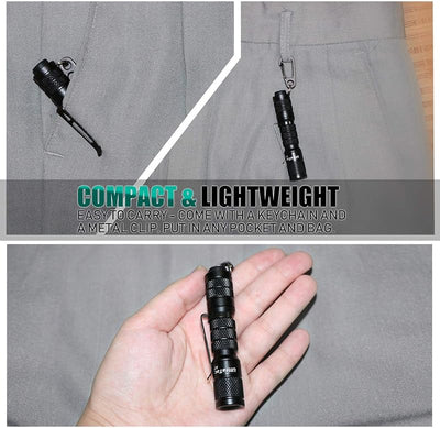 Llavero EDC A7 linterna LED 180lm AAA IPX7 camping