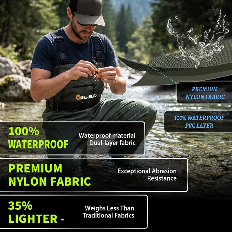 Vadeadores impermeables 2 capas para pesca y caza con