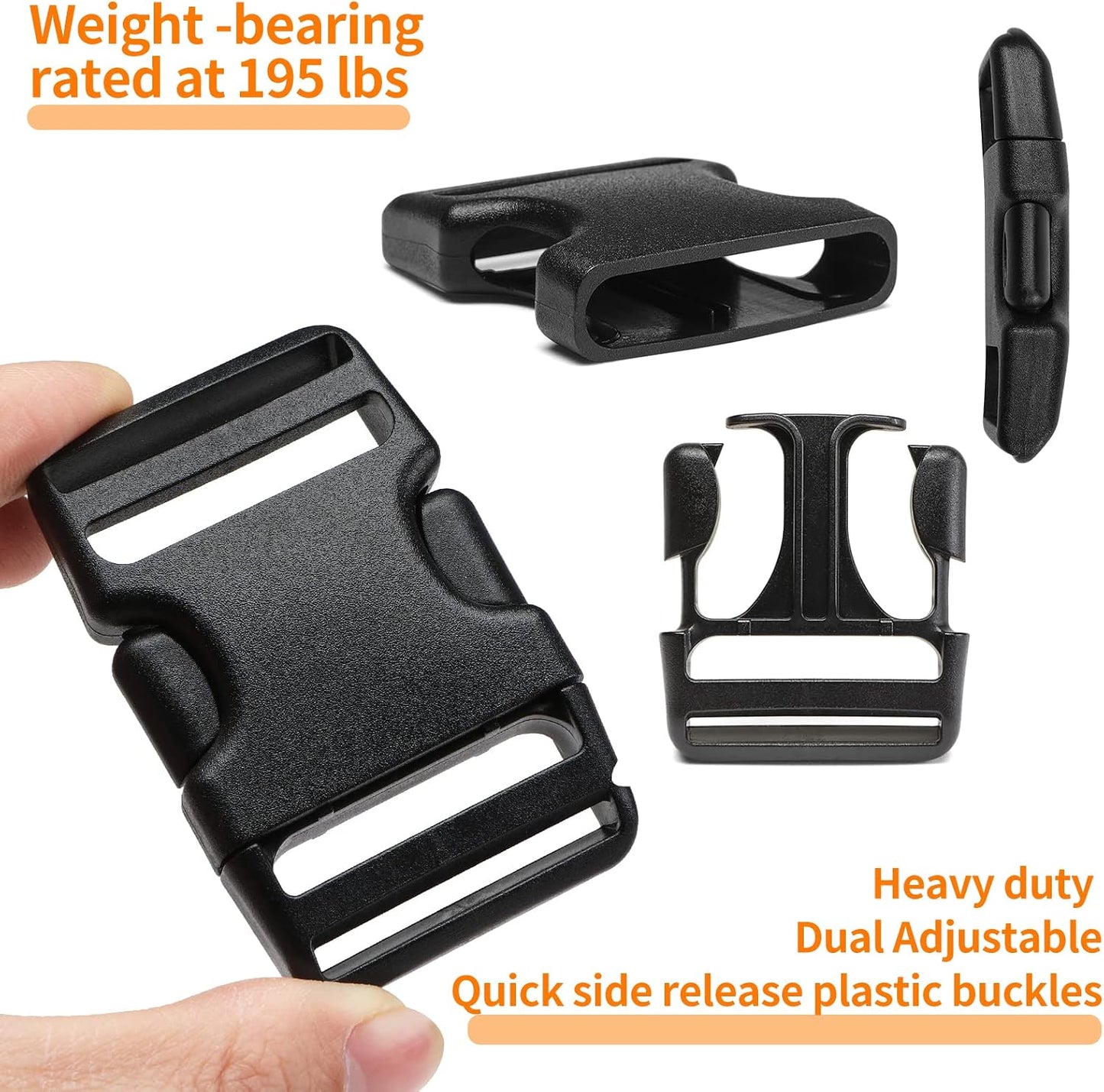 Set hebillas y correas nailon grueso 6 pzas