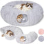 Túnel para gatos con cama rosquilla forma círculo gris