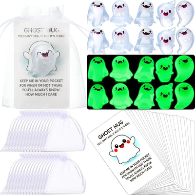 50 Pzas regalos bolsillo Halloween brillan oscuridad mini fantasmas