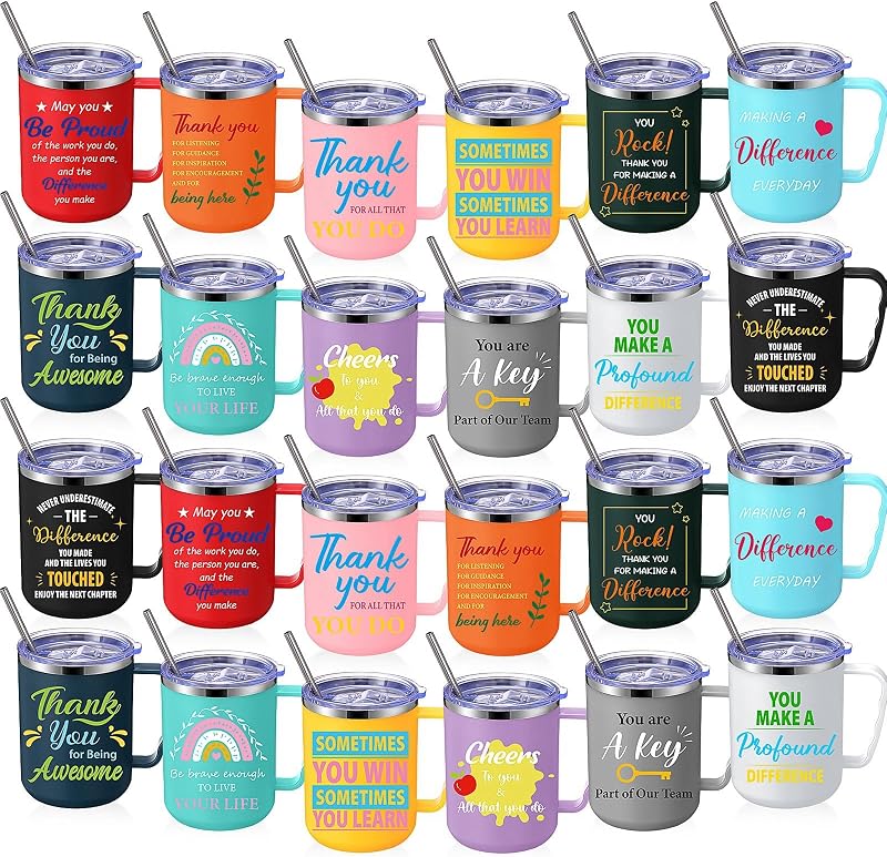 24 Pzas Tazas Agradecimiento 17oz Acero Inox