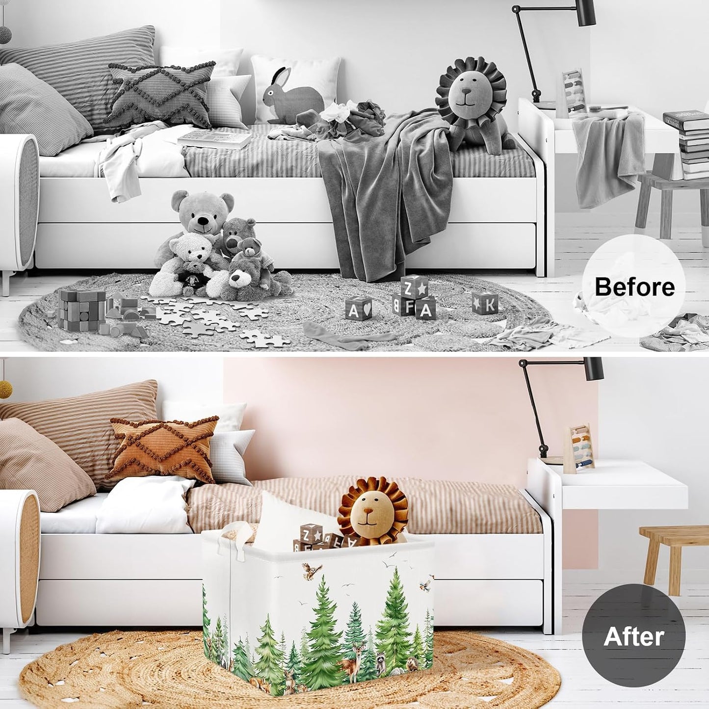 Cesta almacenamiento decorativa para guardería dormitorio