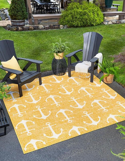 Alfombra cuadrada estilo Ahoy 5x3ft amarillo