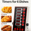 Temporizador cocina 6 canales acero inox alarma fuerte