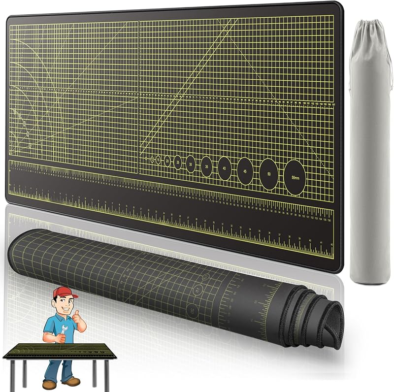 Tapete antiderrap banco trabajo 43x15pulg con escalas