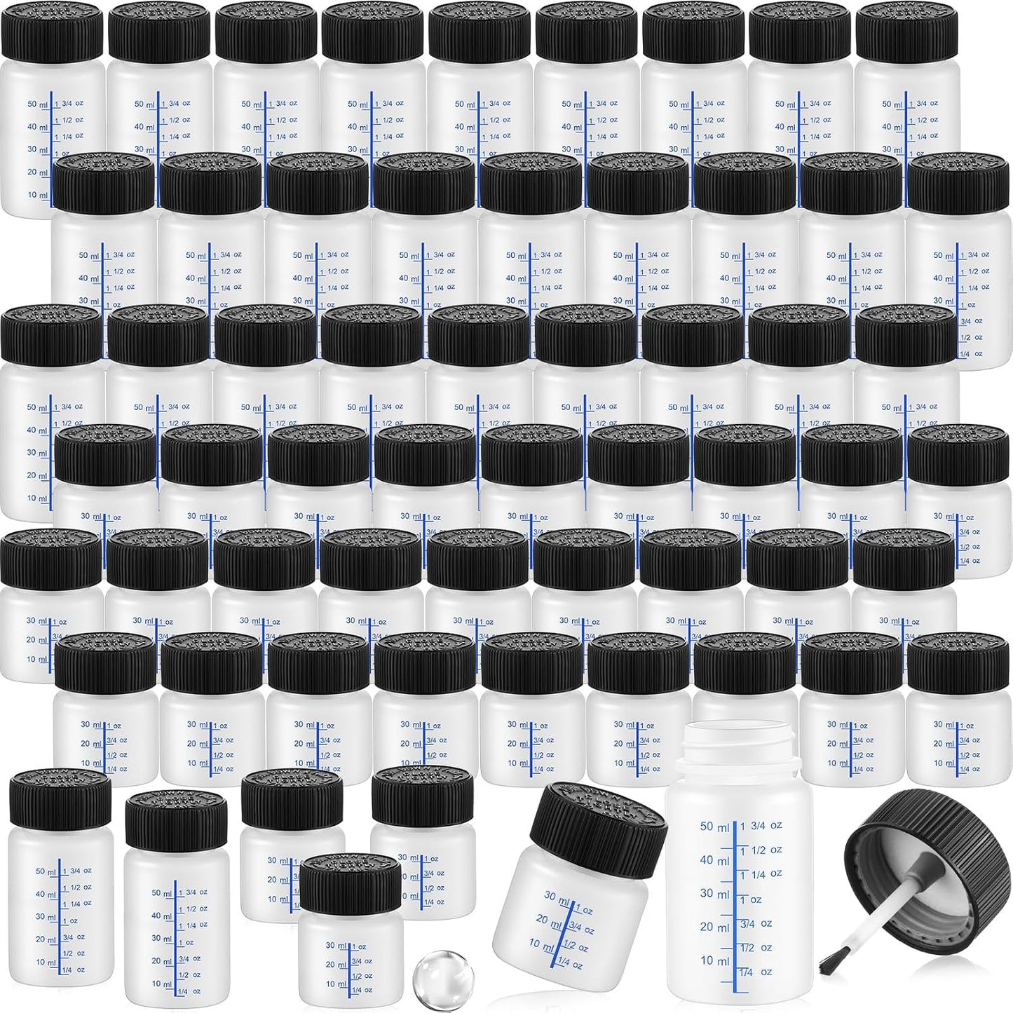 60 Botellas Pintura Retoque con Cepillo 2oz y 1oz Plástico