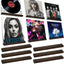 6 Soportes Madera Discos Vinilo Acabado Nogal Pared