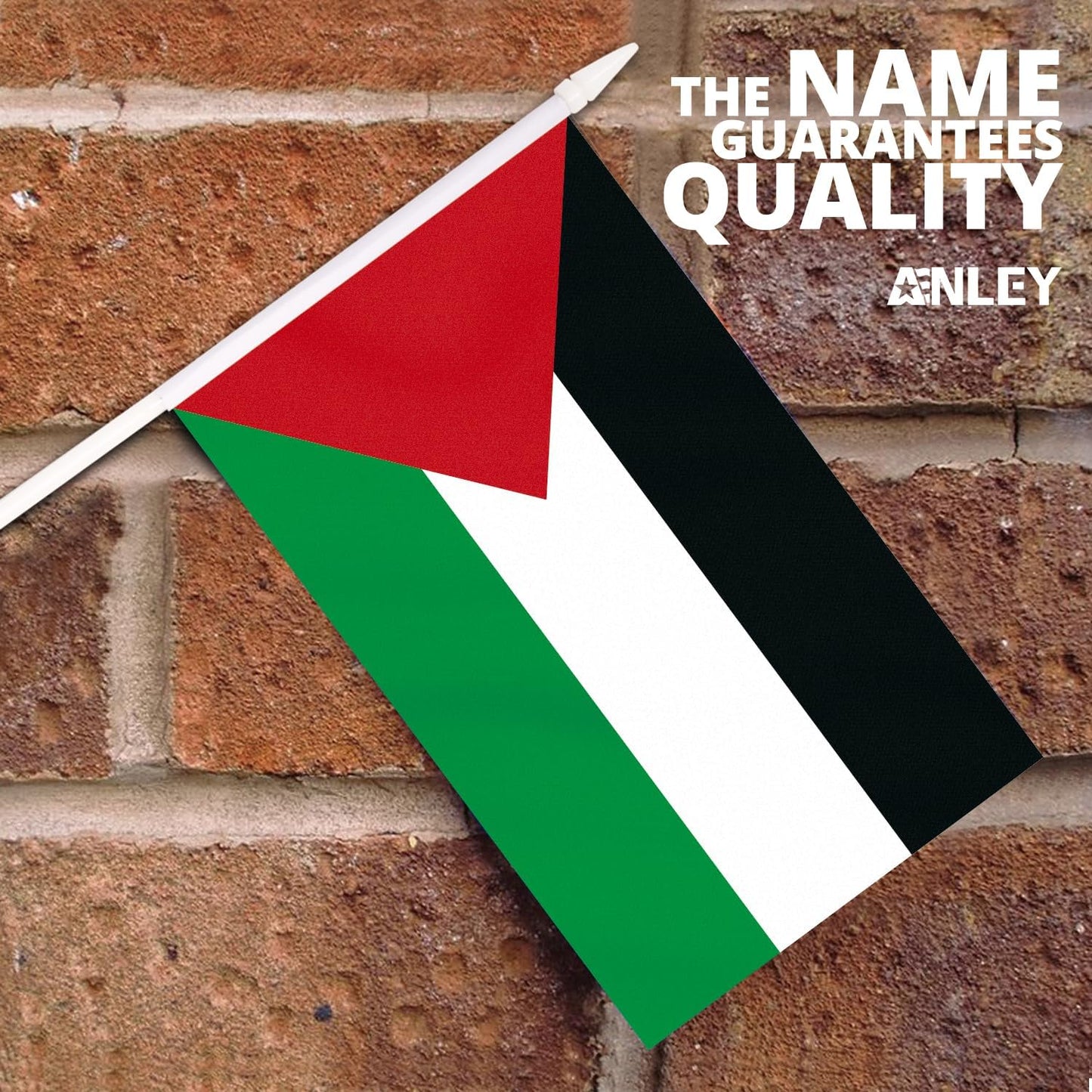 12 Banderas Palestinas Mini 5x8pulg Poste Sólido