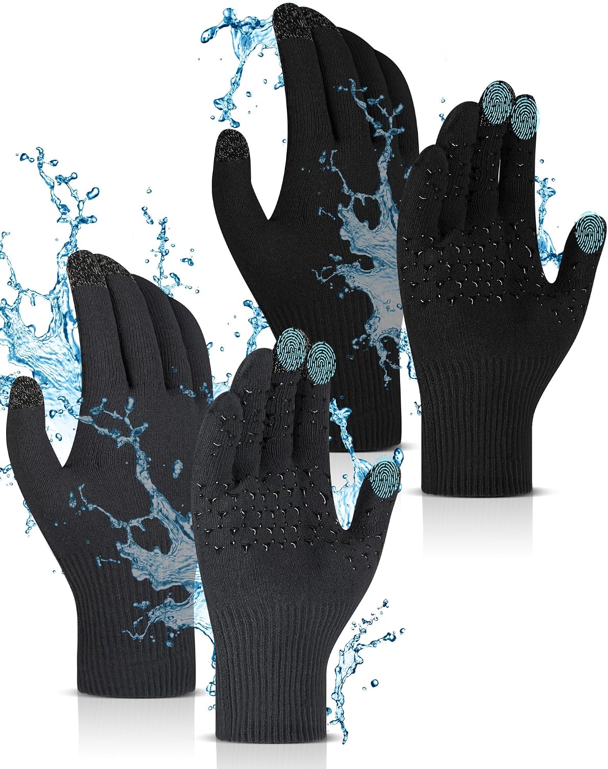 Guantes impermeables tactiles para hombre clima frio