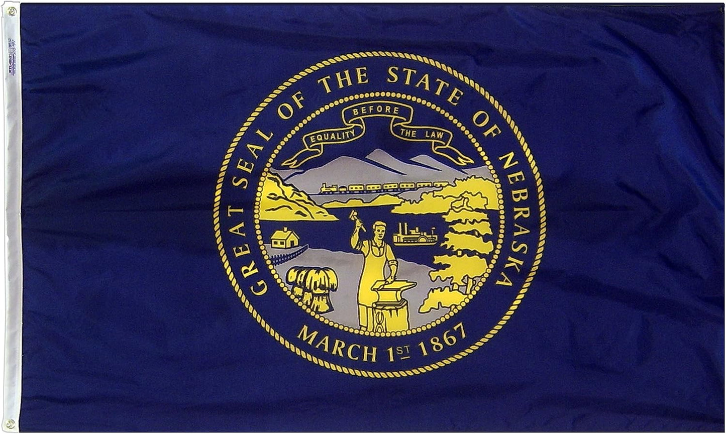 Bandera Nebraska 3x5ft fabricada EE.UU.