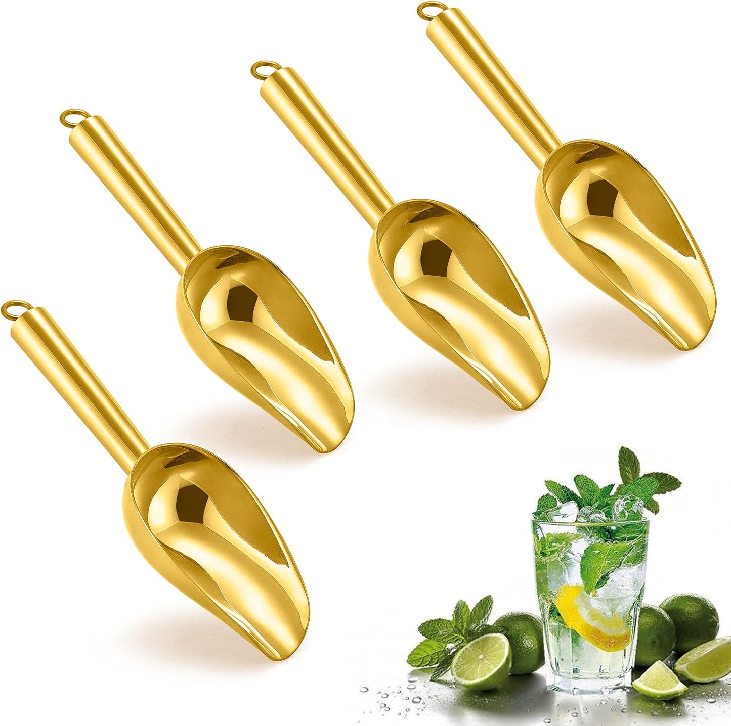 Set 4 Cucharas Acero Inox 3oz para Caramelos Hielo