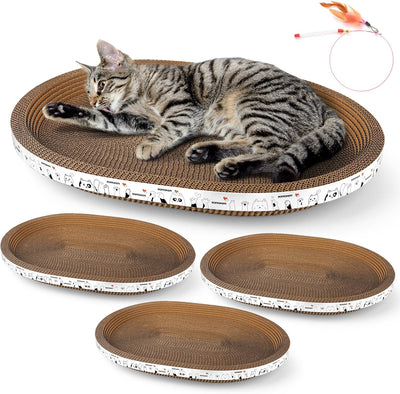 3 Rascadores Cartón para Gatos con Tabla Ergonómica