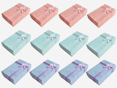 12 Cajas Regalo Joyería Cartón Anillos Aretes Collares