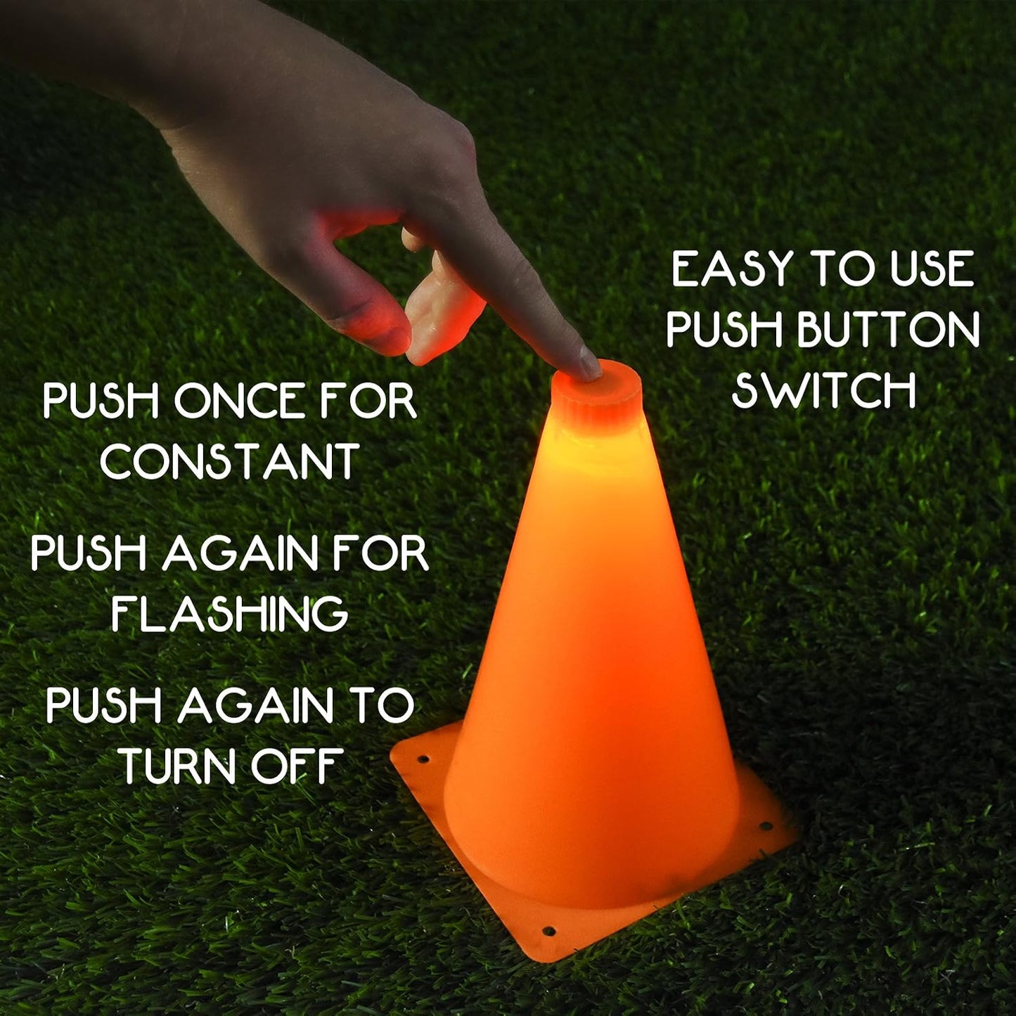 Conos deportivos con luz LED pack 6 de 9pulg