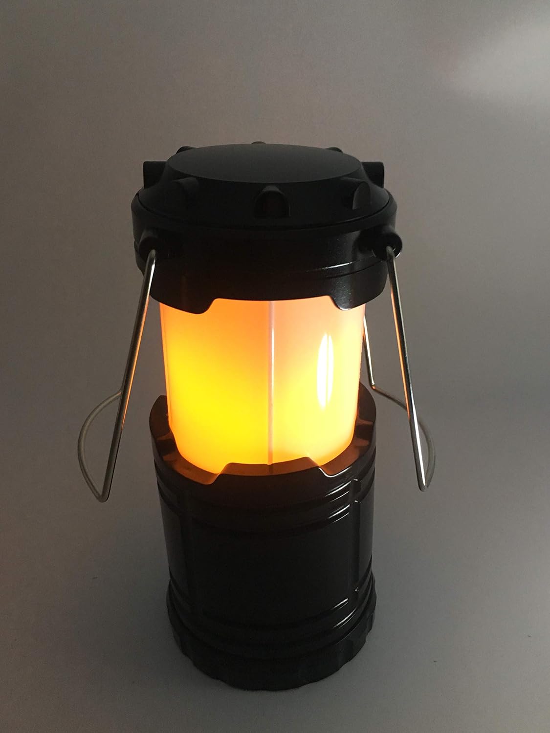 Linterna camping LED plegable luz blanca y llama simulada