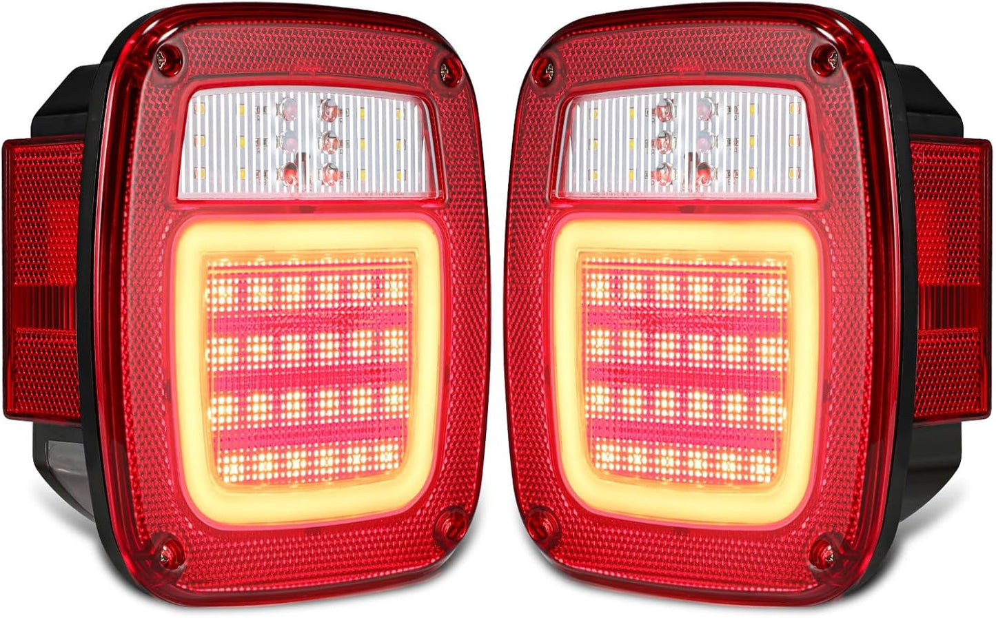 2 Pzas Luces Traseras LED Halo Wrangler TJ YJ F-Series