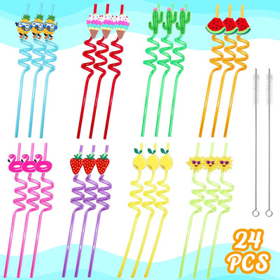 Pajitas reutilizables paquete 24 fiesta piscina playa