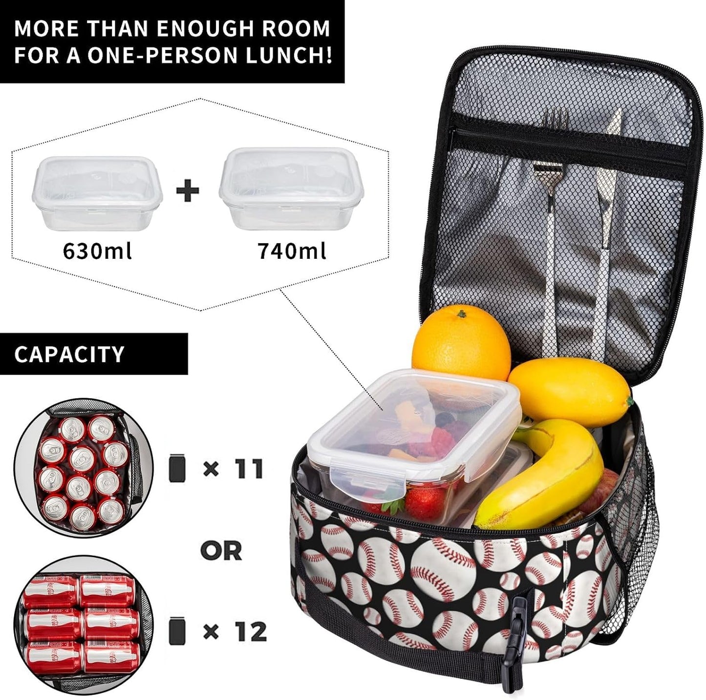 Bolsa almuerzo térmica reutilizable trabajo viaje