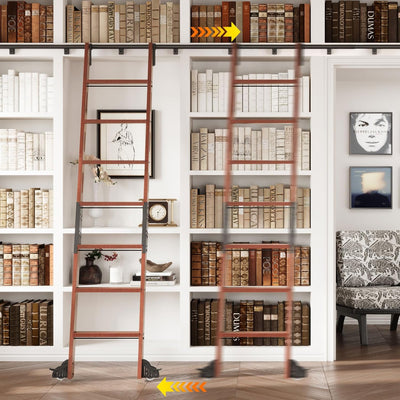 Kit pista extensión escalera biblioteca 3.33ft aluminio estantería