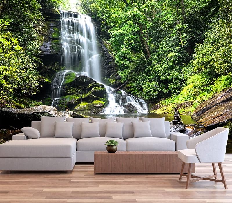 Papel tapiz 151x105" cascada bosque tropical dormitorio sala
