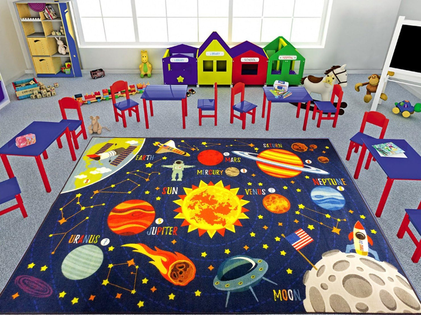 Alfombra educativa coches juguete solar 5x7