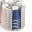 Dispensador giratorio de tazas de café con 4 compartimentos gris