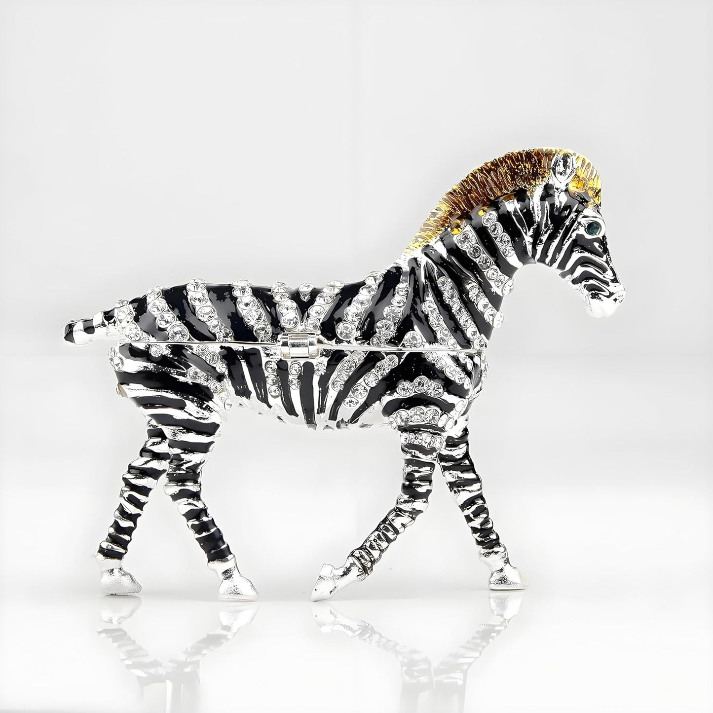 Joyero con figura de cebra caja bisagras decoración