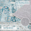 Alfombra pasillo vintage 2x10" antiderrap azul
