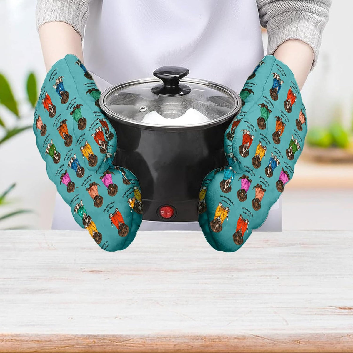 Guantes de horno resistentes al calor para cocinar y asar