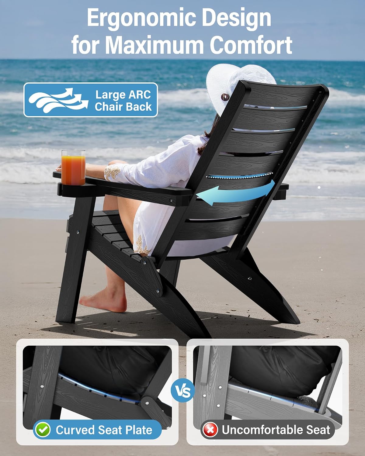 Sillas Adirondack plegables plástico resistente para